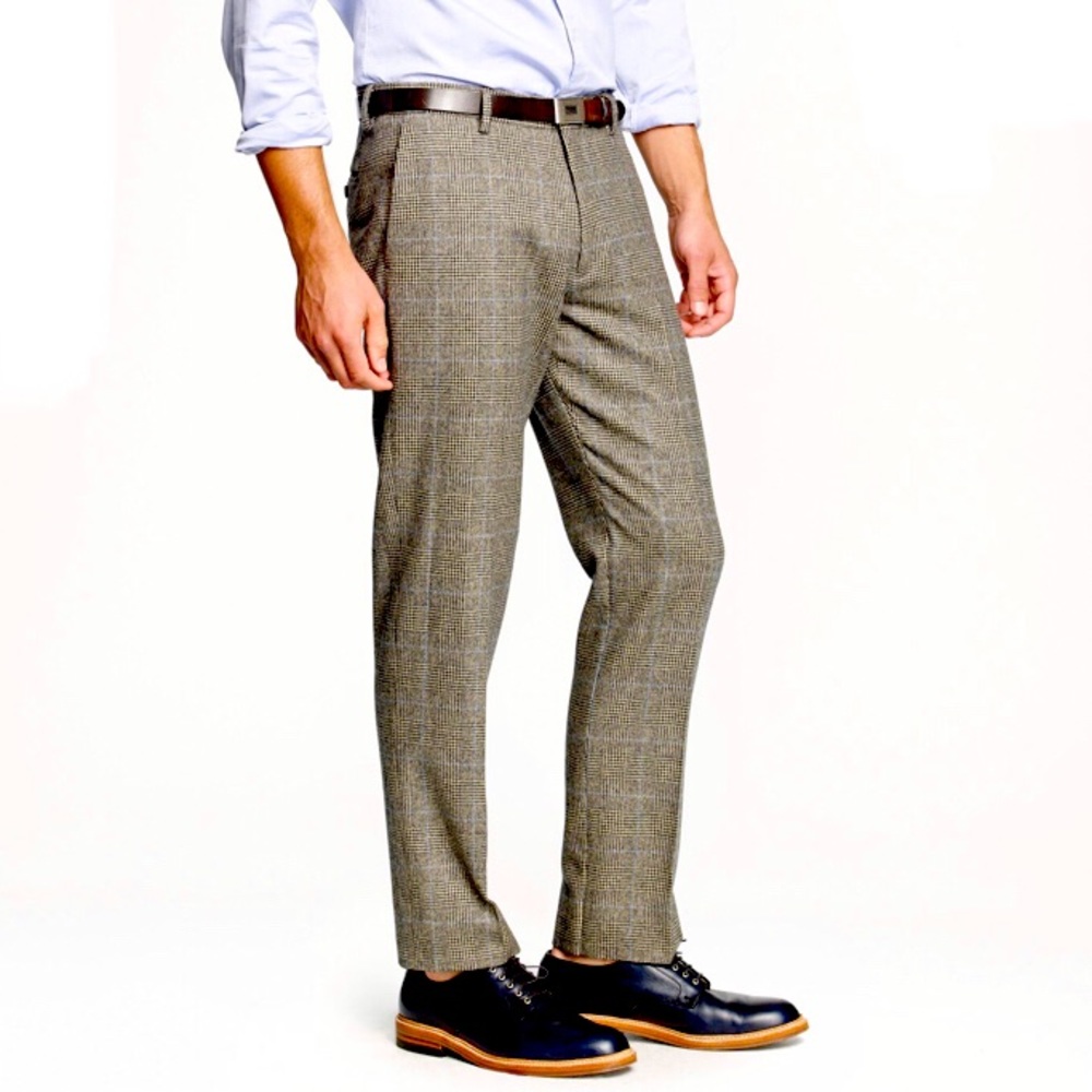 J. CREW Thompson Slim Fit Men’s Suit Pant - Prince of Wales Gray Glen Plaid Wool